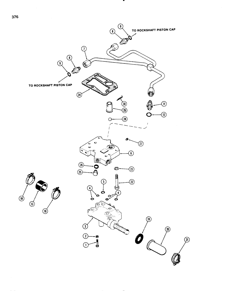 Схема запчастей Case IH 1270 - (376) - D.O.M. CONTROL VALVE, MANIFOLD AND TUBES (09) - CHASSIS/ATTACHMENTS