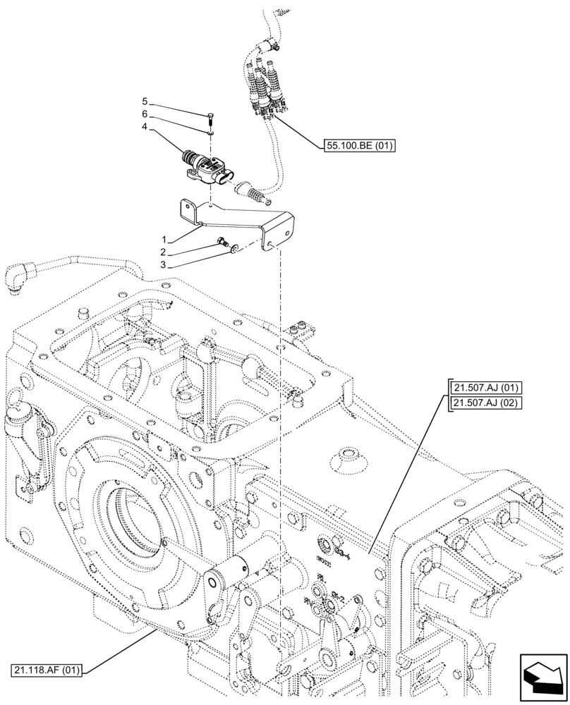 Схема запчастей Case IH FARMALL 115C - (55.031.AC[01]) - VAR - 743551 - PARK BRAKE SWITCH (55) - ELECTRICAL SYSTEMS