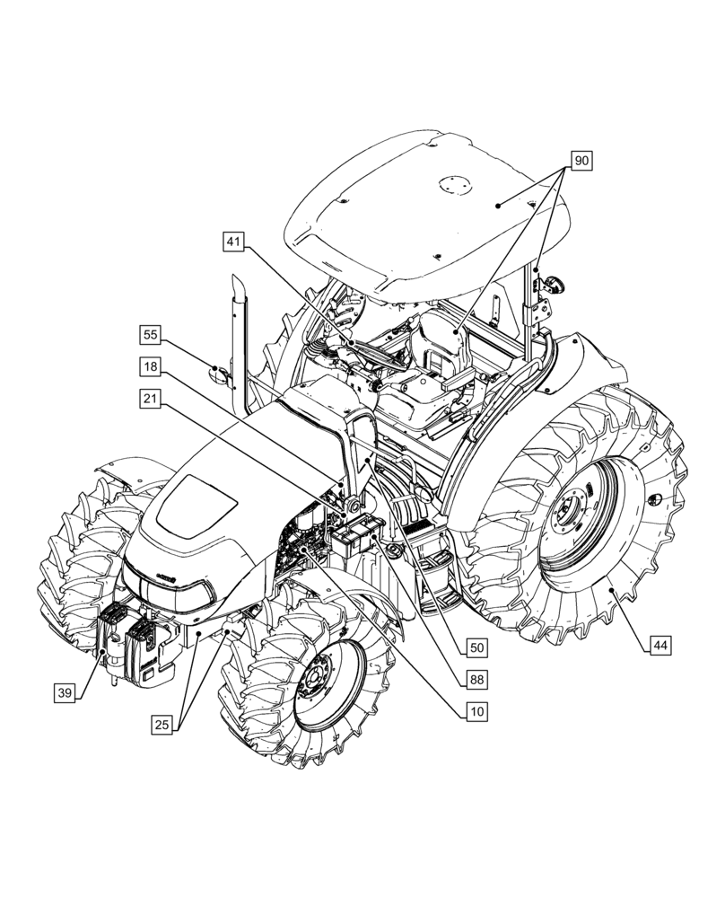 Схема запчастей Case IH FARMALL 75C - (00.000.00[03]) - PICTORIAL INDEX - MAIN SECTIONS (00) - GENERAL & PICTORIAL INDEX