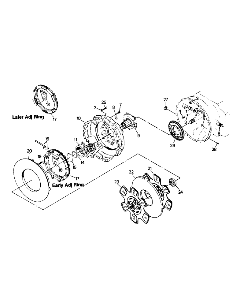 Схема запчастей Case IH ST220 - (04-23) - 15-1/2" CLUTCH ASSEMBLY, ALL 855 CUMMINS, 3406 CAT AND 903 CUMMINS, ST350 (04) - Drive Train