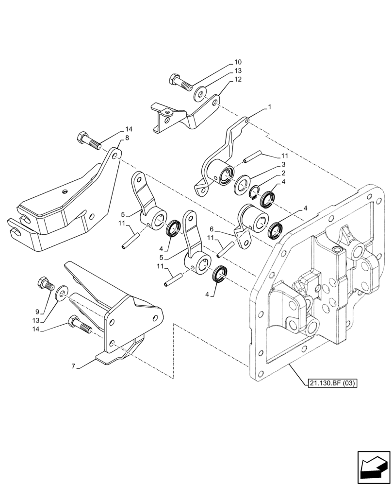 Схема запчастей Case IH FARMALL 65C - (21.130.AZ[06]) - VAR - 330272, 330276, 332079, 334176, 743546, 744576 - TRANSMISSION, CONTROLS, LEVER, CAB (12X12) (21) - TRANSMISSION