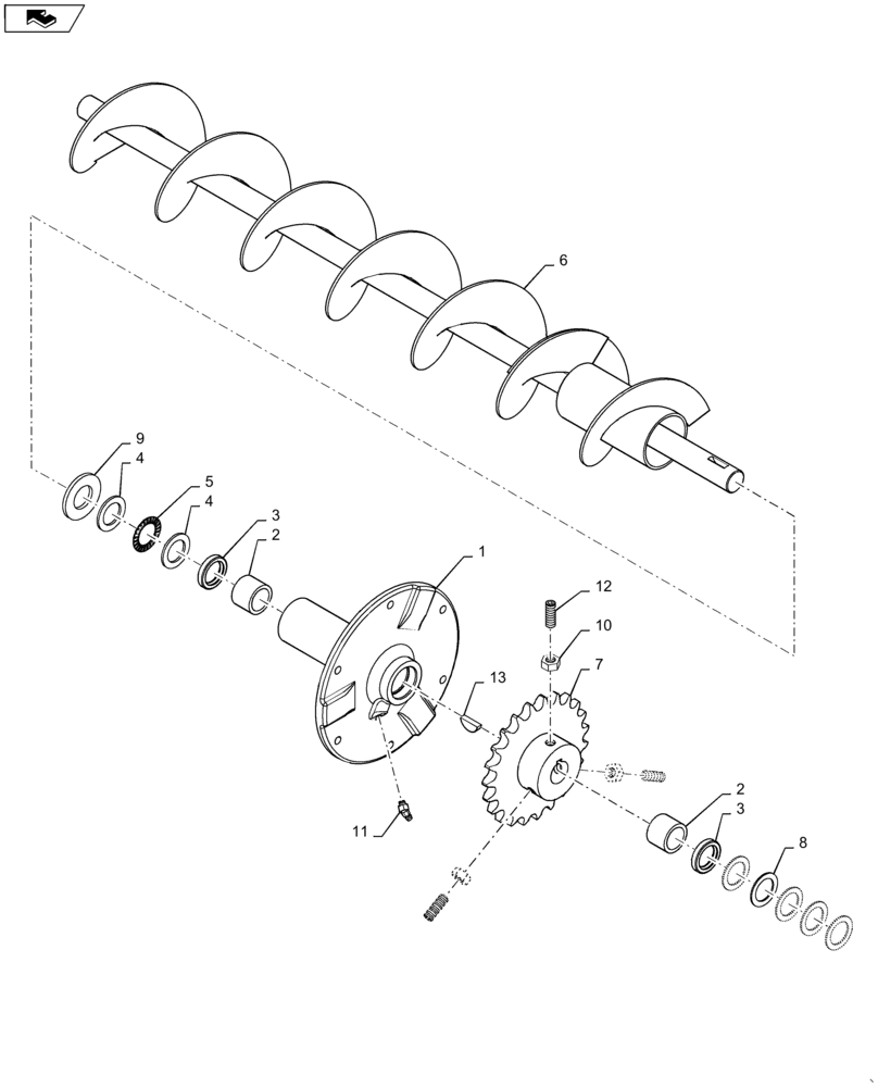 Схема запчастей Case IH 6140 - (74.140.BM) - AUGER, UPPER, TAILINGS ELEVATOR (74) - CLEANING