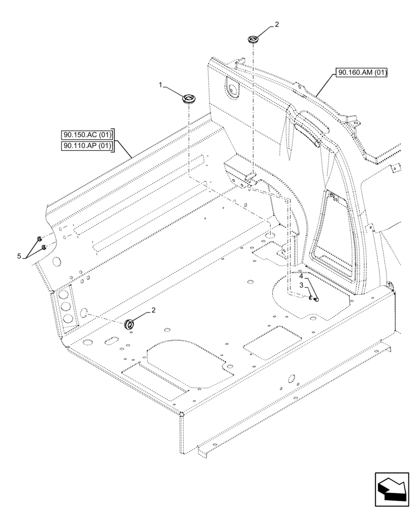 Схема запчастей Case IH FARMALL 65C - (23.101.AK[03]) - VAR - 330581, 744580 - IDLER, CONTROL, PLUG (23) - FOUR WHEEL DRIVE SYSTEM