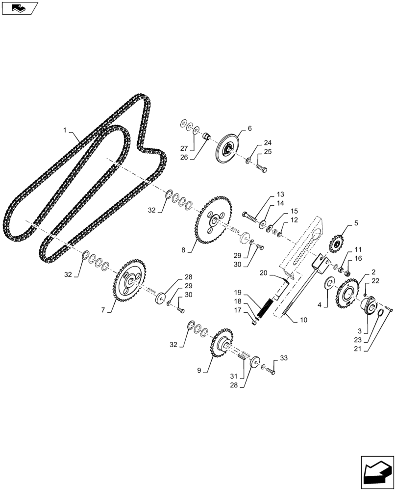 Схема запчастей Case IH 7130 - (80.175.AD[03]) - TENSIONER, CHAIN, DRIVE, UNLOADING TUBE (80) - CROP STORAGE/UNLOADING