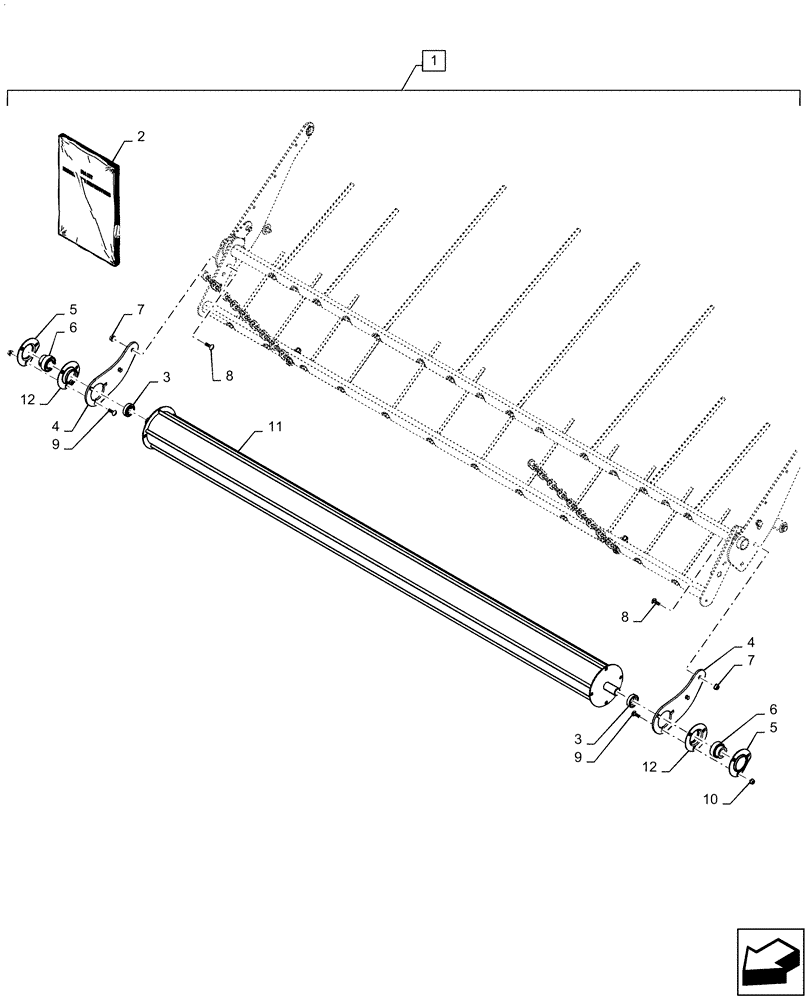 Схема запчастей Case IH RB455 - (88.100.60[03]) - DIA KIT, ROLLER WINDGUARD, 1.8M (88) - ACCESSORIES