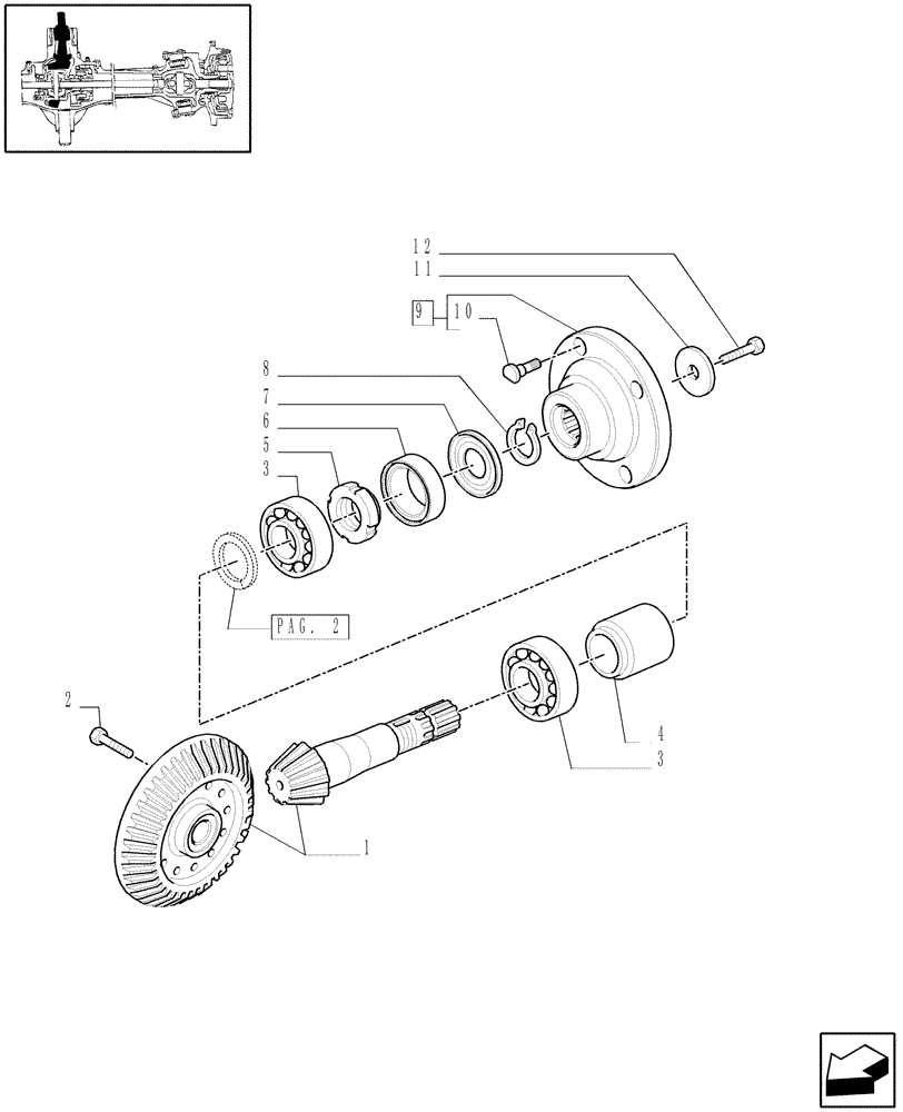 Схема запчастей Case IH MAXXUM 140 - (1.40. 9/06[01]) - (CL.4) FRONT AXLE W/MULTI-PLATE DIFF. LOCK, ST. SENSOR AND BRAKES - BEVEL GEAR PAIR - C6758 (VAR.330430) (04) - FRONT AXLE & STEERING