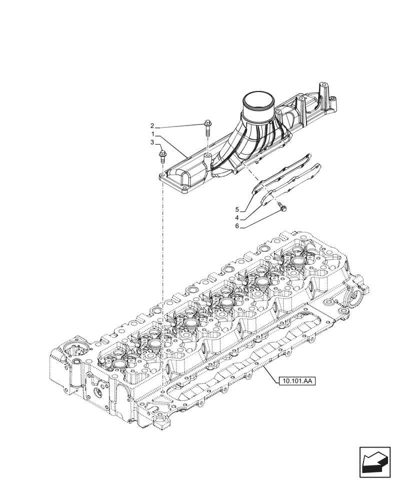 Схема запчастей Case IH F4DFE613N B006 - (10.254.AM) - MANIFOLD (10) - ENGINE