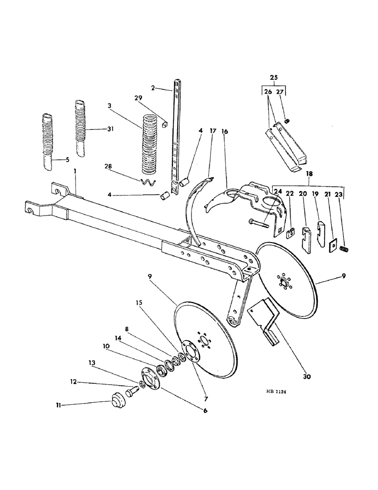 Схема запчастей Case IH 620 - (A-52) - DOUBLE DISK FURROW OPENER, SEALED BALL BEARING STEEL BOOT TYPE, MACHINES 1975 SEASON AND SINCE 