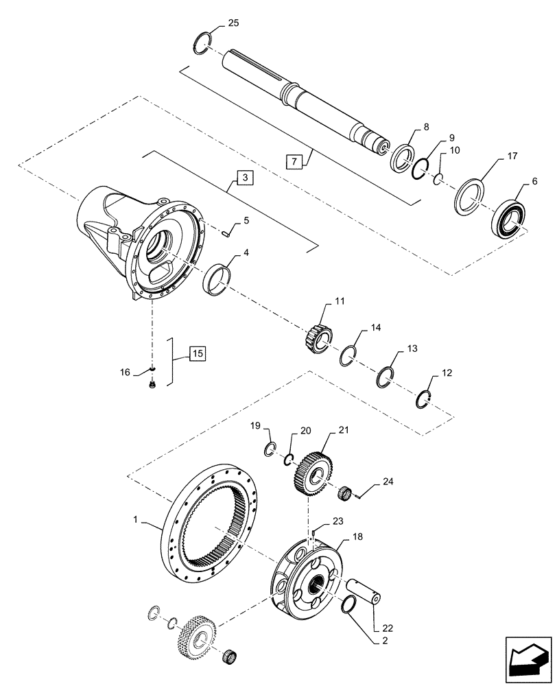 Схема запчастей Case IH STEIGER 370 - (27.120.040[01]) - VAR - 424823, 424824 - AXLE CARRIER ASSY, 425 SERIES, HEAVY DUTY (BSN ZFF308257) (27) - REAR AXLE SYSTEM