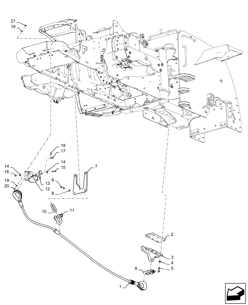 Схема запчастей Case IH QUADTRAC 470 - (37.100.AF[02]) - TOW CABLE, W/O FRONT BALLAST (37) - HITCHES, DRAWBARS & IMPLEMENT COUPLINGS