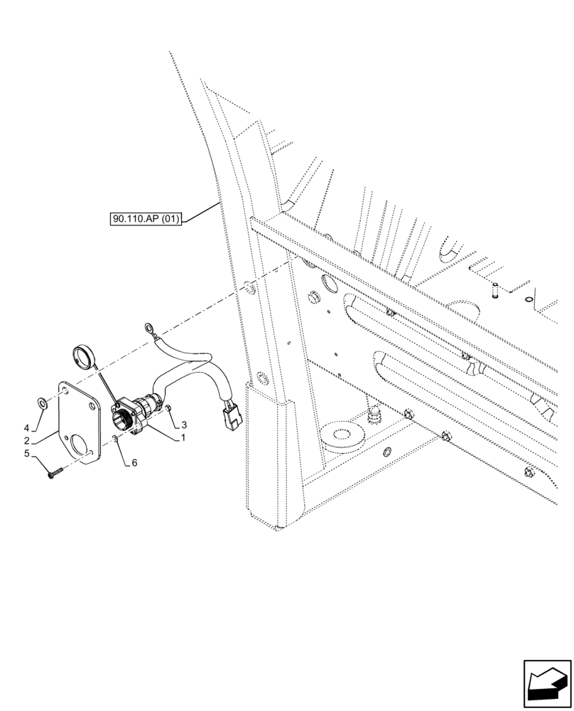 Схема запчастей Case IH FARMALL 65C - (55.510.BM[08]) - VAR - 334990, 334991 - SOCKET, EXTENSION, HARNESS, W/O CAB (30A) (55) - ELECTRICAL SYSTEMS