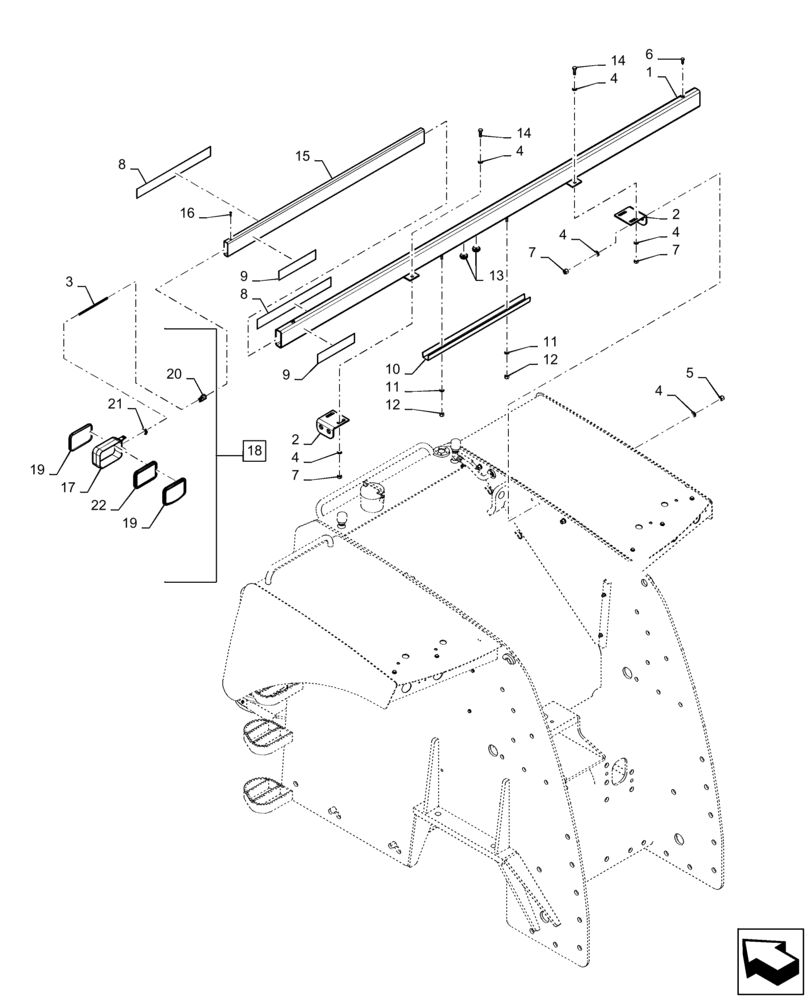 Схема запчастей Case IH QUADTRAC 500 - (55.404.BD[01]) - MARKER LIGHT, ASN ZFF308001 (55) - ELECTRICAL SYSTEMS