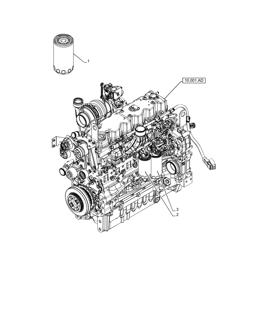 Схема запчастей Case IH F4DFE613N B006 - (05.100.03[01]) - FILTERS (05) - SERVICE & MAINTENANCE