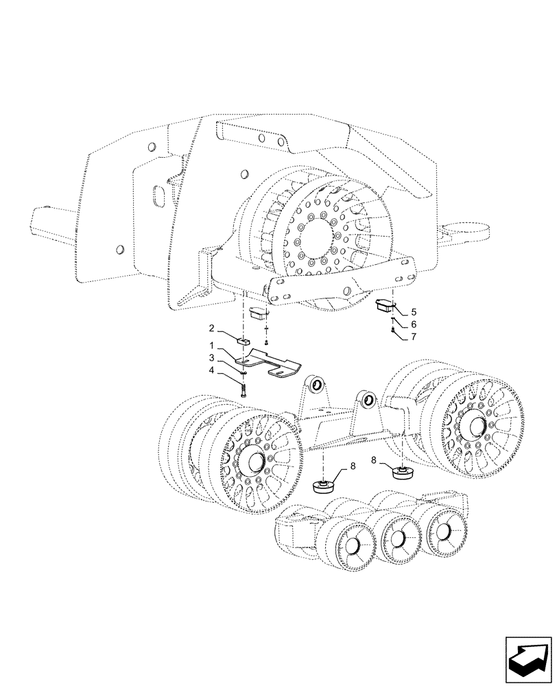 Схема запчастей Case IH QUADTRAC 620 - (48.130.AJ[02]) - QUADTRAC DRIVE WHEEL, SCRAPER BUMP STOPS (48) - TRACKS & TRACK SUSPENSION