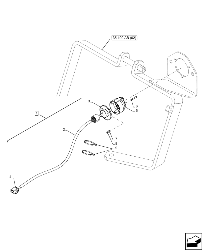 Схема запчастей Case IH FARMALL 75C - (55.510.BM [07]) - VAR - 334255 - POWER SOCKET, CAB (55) - ELECTRICAL SYSTEMS