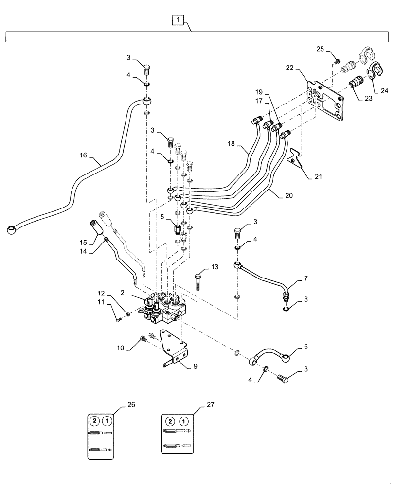 Схема запчастей Case IH FARMALL 35C - (35.204.BE[06]) - REMOTE CONTROL VALVE, FARMALL 30C, 35C (35) - HYDRAULIC SYSTEMS