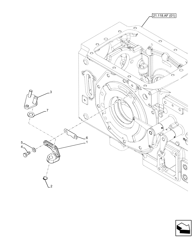 Схема запчастей Case IH FARMALL 75C - (27.106.AM[02]) - VAR - 390381 - DIFFERENTIAL LOCK (27) - REAR AXLE SYSTEM