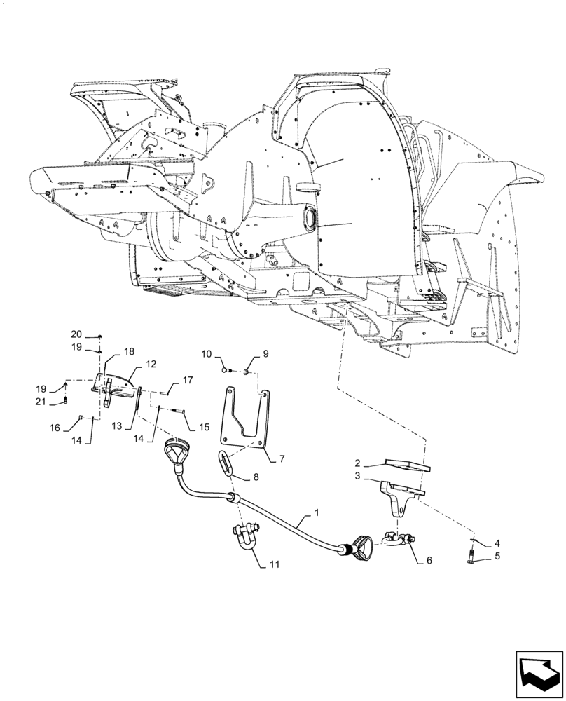 Схема запчастей Case IH QUADTRAC 620 - (37.100.AF[02]) - TOW CABLE, W/O FRONT BALLAST (37) - HITCHES, DRAWBARS & IMPLEMENT COUPLINGS