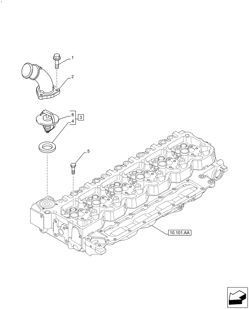 Схема запчастей Case IH F4DFE613N B006 - (10.400.BC) - THERMOSTAT (10) - ENGINE
