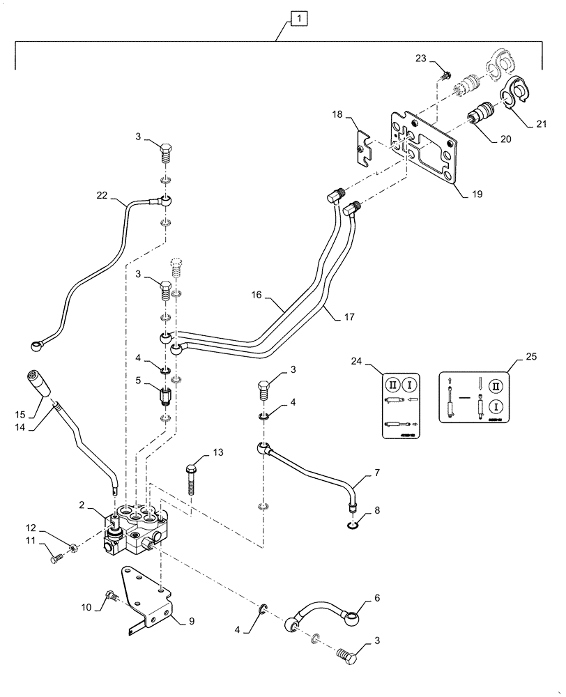 Схема запчастей Case IH FARMALL 35C - (35.204.BE[05]) - REMOTE CONTROL VALVE, FARMALL 30C, 35C (35) - HYDRAULIC SYSTEMS