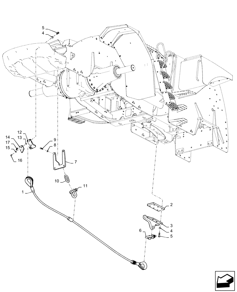 Схема запчастей Case IH QUADTRAC 470 - (37.100.AF[01]) - TOW CABLE, W/ FRONT BALLAST (37) - HITCHES, DRAWBARS & IMPLEMENT COUPLINGS