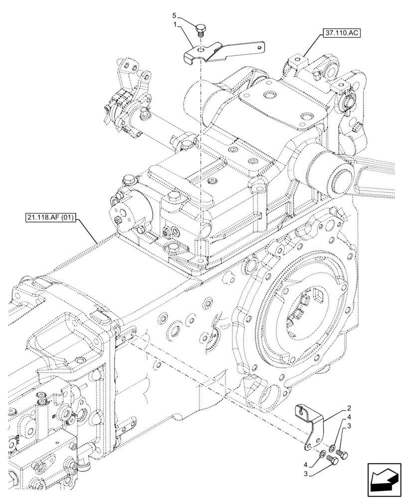 Схема запчастей Case IH FARMALL 75C - (55.024.AA[02]) - VAR - 330069, 333068, 333069, 390068 - TRANSMISSION, HARNESS, BRACKETS (55) - ELECTRICAL SYSTEMS