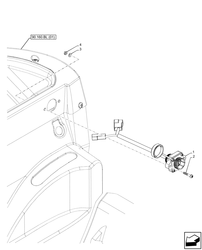 Схема запчастей Case IH FARMALL 75C - (55.510.BM[05]) - VAR - 334990, 334991, 334992, 334994 - SOCKET, CAB (55) - ELECTRICAL SYSTEMS