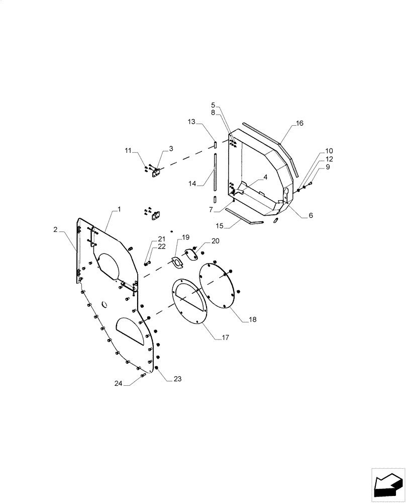 Схема запчастей Case IH A8000 - (64.160.BW[02]) - COVER ASSY, FLYWHEEL (64) - CHOPPING