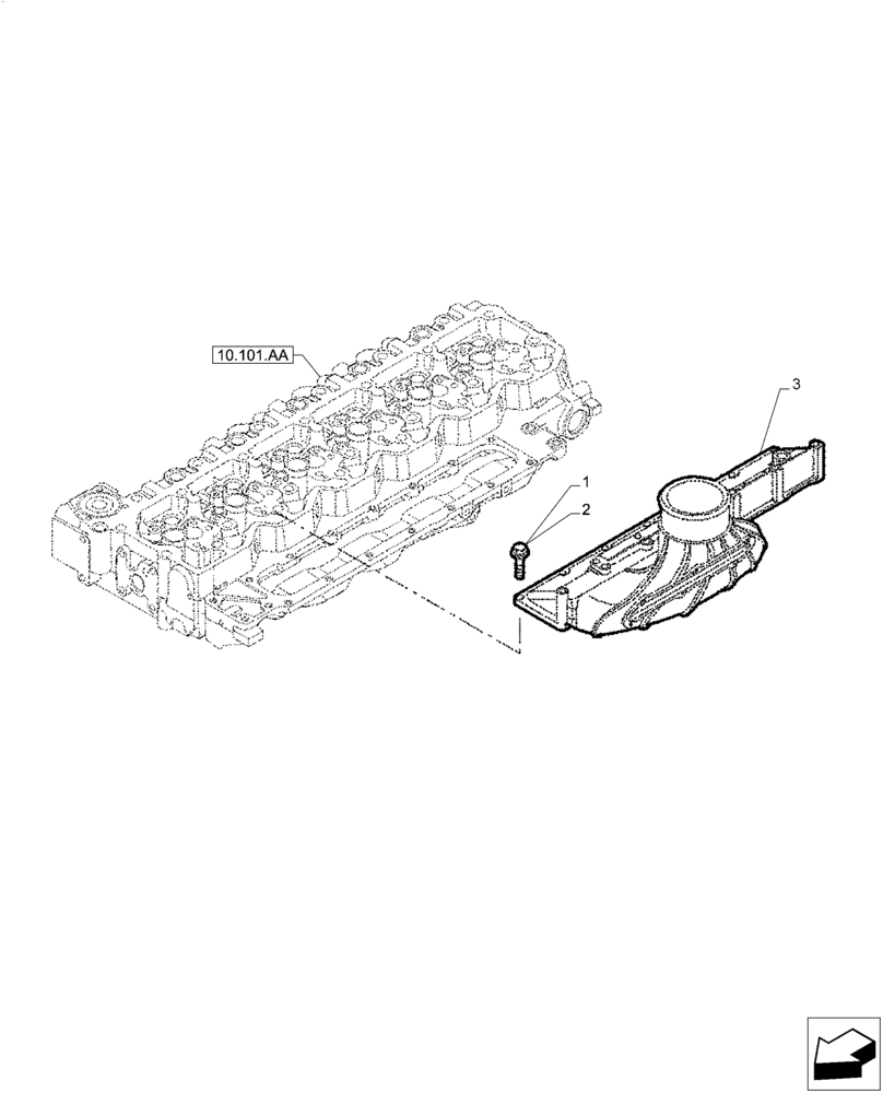 Схема запчастей Case IH F4DFE613B B006 - (10.254.AM[01]) - MANIFOLD (10) - ENGINE