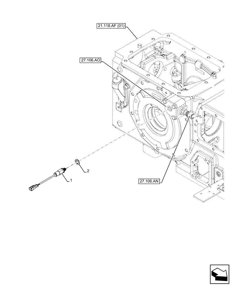 Схема запчастей Case IH FARMALL 115C - (55.046.AJ) - VAR - 743564 - ELECTROHYDRAULIC DIFFERENTIAL LOCK, REAR, SWITCH, HI-LO (55) - ELECTRICAL SYSTEMS