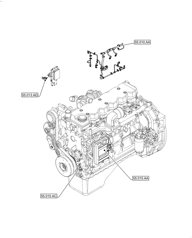 Схема запчастей Case IH F4DFE613K B008 - (00.000.55) - PICTORIAL INDEX - ELECTRICAL SYSTEMS (00) - GENERAL & PICTORIAL INDEX