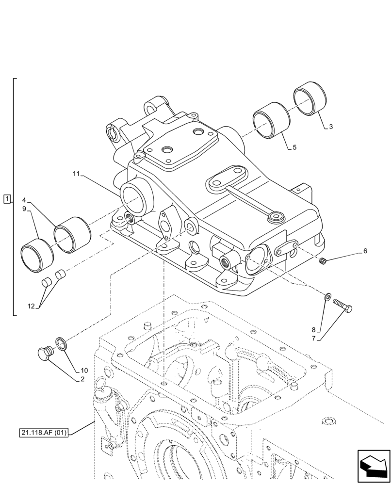 Схема запчастей Case IH FARMALL 105C - (37.110.AP[05]) - VAR - 332785 - HYDRAULIC LIFT, HOUSING (37) - HITCHES, DRAWBARS & IMPLEMENT COUPLINGS