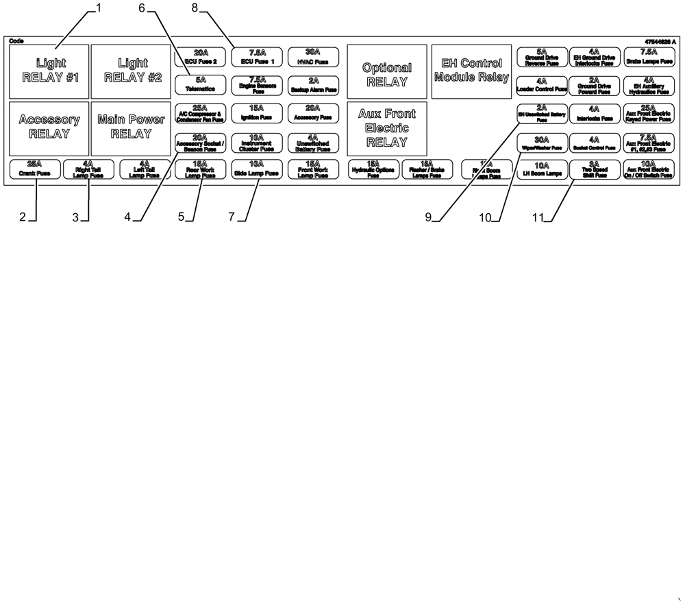 Схема запчастей Case IH SR210 - (55.100.DO[03]) - FUSE BOX (55) - ELECTRICAL SYSTEMS