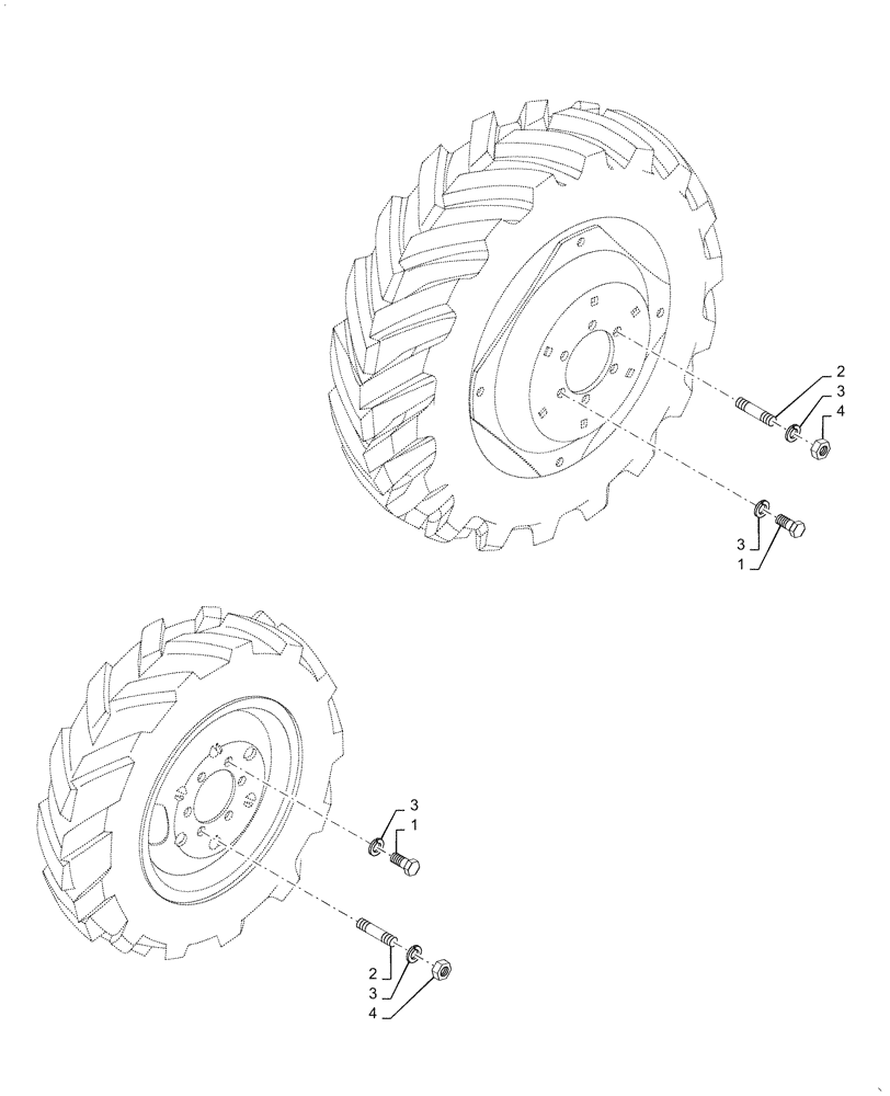 Схема запчастей Case IH FARMALL 40C - (44.520.AB) - WHEEL AND TIRE, FARMALL 30C, 35C, 40C, 50C (44) - WHEELS