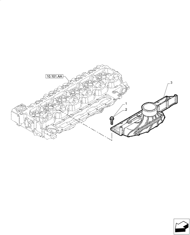 Схема запчастей Case IH F4DFE613M B003 - (10.254.AM[02]) - MANIFOLD (10) - ENGINE