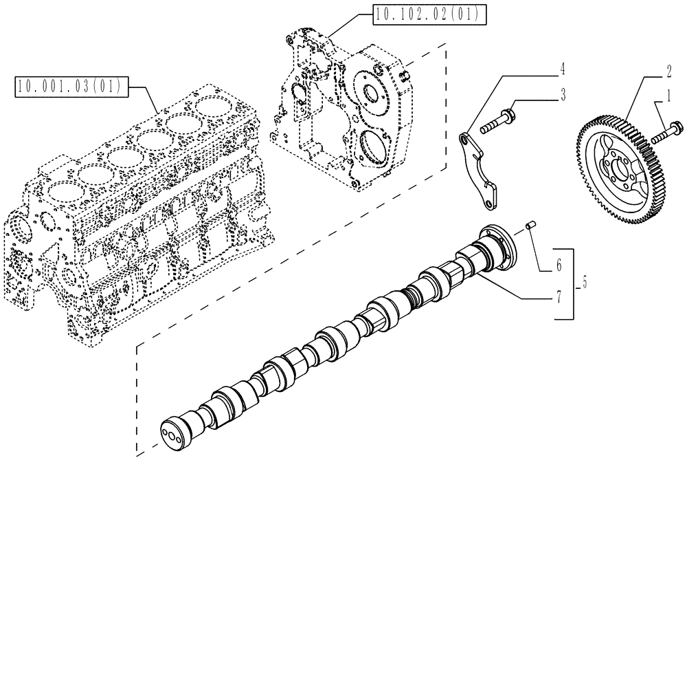 Схема запчастей Case IH P140 - (10.106.01) - CAMSHAFT - TIMING CONTROL (10) - ENGINE