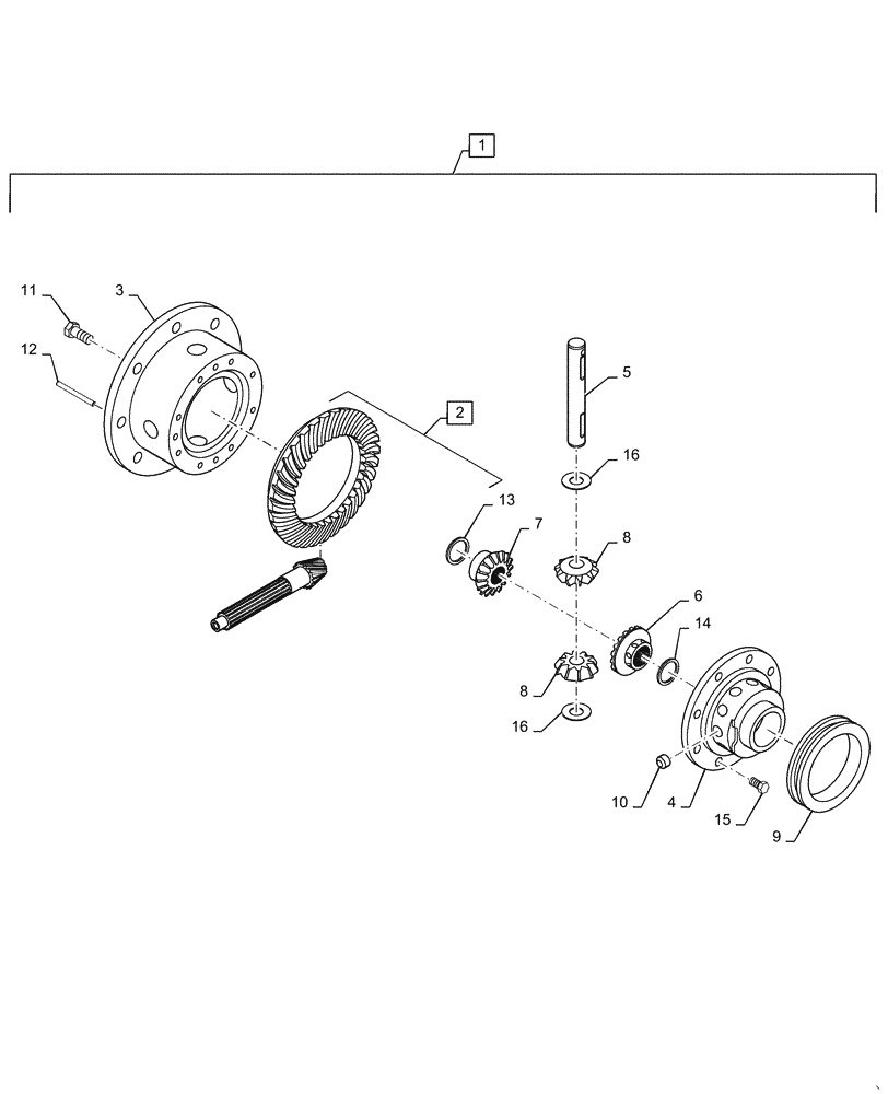 Схема запчастей Case IH FARMALL 35C - (27.106.AC[01]) - REAR DIFFERENTIAL, FARMALL 30C, 35C (27) - REAR AXLE SYSTEM