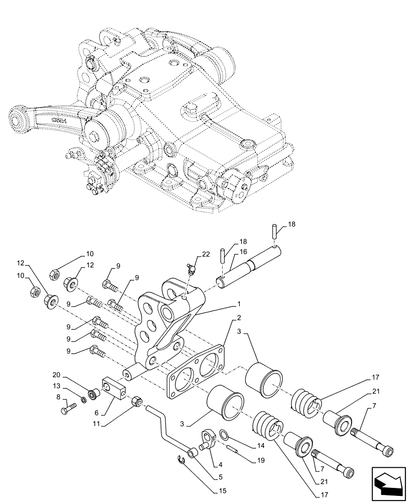 Схема запчастей Case IH FARMALL 85C - (37.110.AI[08]) - VAR - 332785 - HYDRAULIC LIFT, REAR, SUPPORT (37) - HITCHES, DRAWBARS & IMPLEMENT COUPLINGS