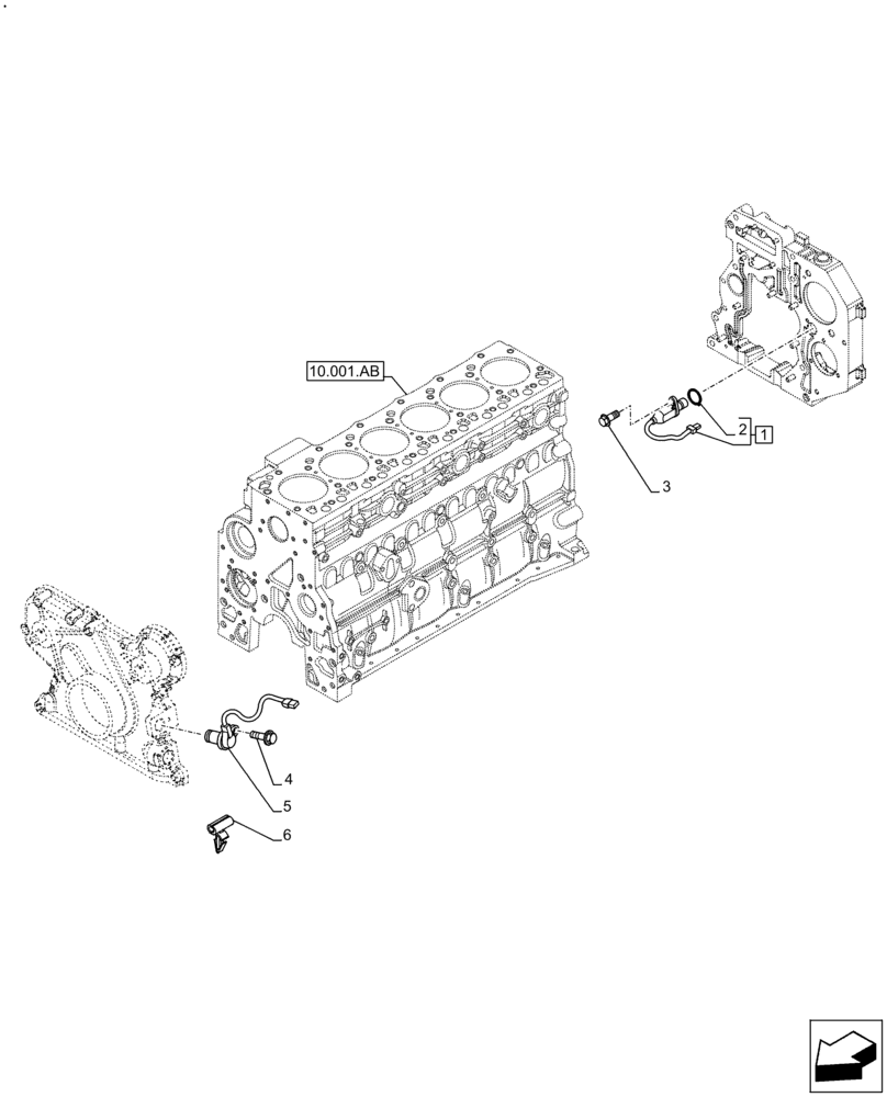 Схема запчастей Case IH F4DFE613H B003 - (55.015.AC) - ENGINE, SENSOR (55) - ELECTRICAL SYSTEMS