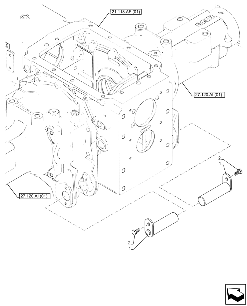 Схема запчастей Case IH FARMALL 115C - (37.110.AC[02]) - VAR - 332785, 390831 - HITCH, LOWER LINK, MOUNTING PARTS (37) - HITCHES, DRAWBARS & IMPLEMENT COUPLINGS