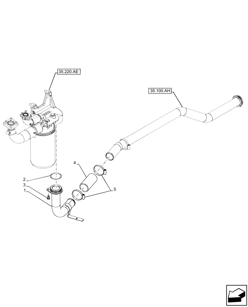 Схема запчастей Case IH FARMALL 105C - (35.220.AG) - VAR - 332785, 390381, 390831, 390832, 743564, 743597 - HYDRAULIC PUMP, RETURN LINE (35) - HYDRAULIC SYSTEMS