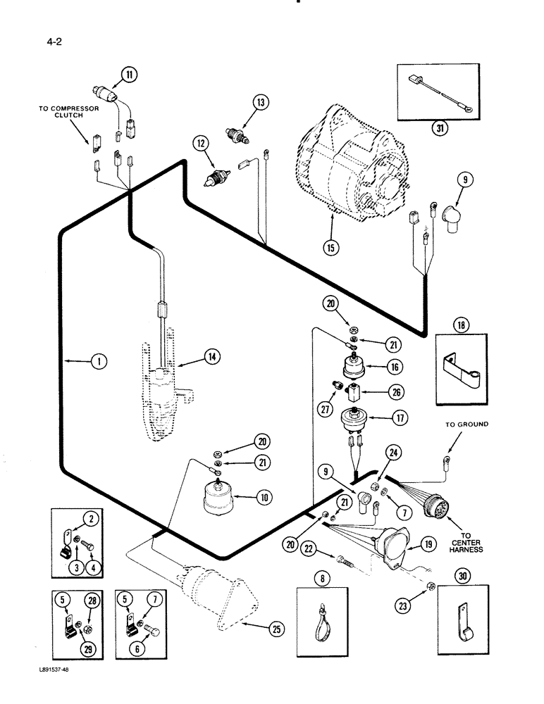 Схема запчастей Case IH 1670 - (4-02) - ENGINE HARNESS (06) - ELECTRICAL