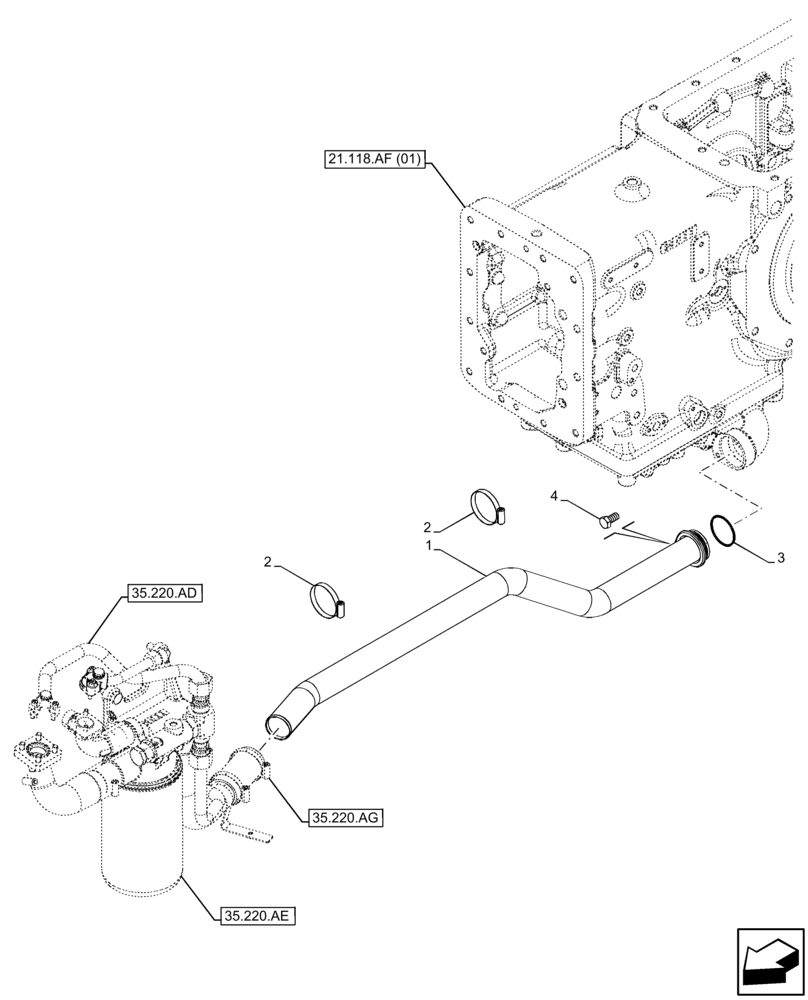 Схема запчастей Case IH FARMALL 85C - (35.100.AH) - VAR - 332785, 390831, 390832, 743597 - HYDRAULIC LIFT, OIL FILTER, PIPE (35) - HYDRAULIC SYSTEMS