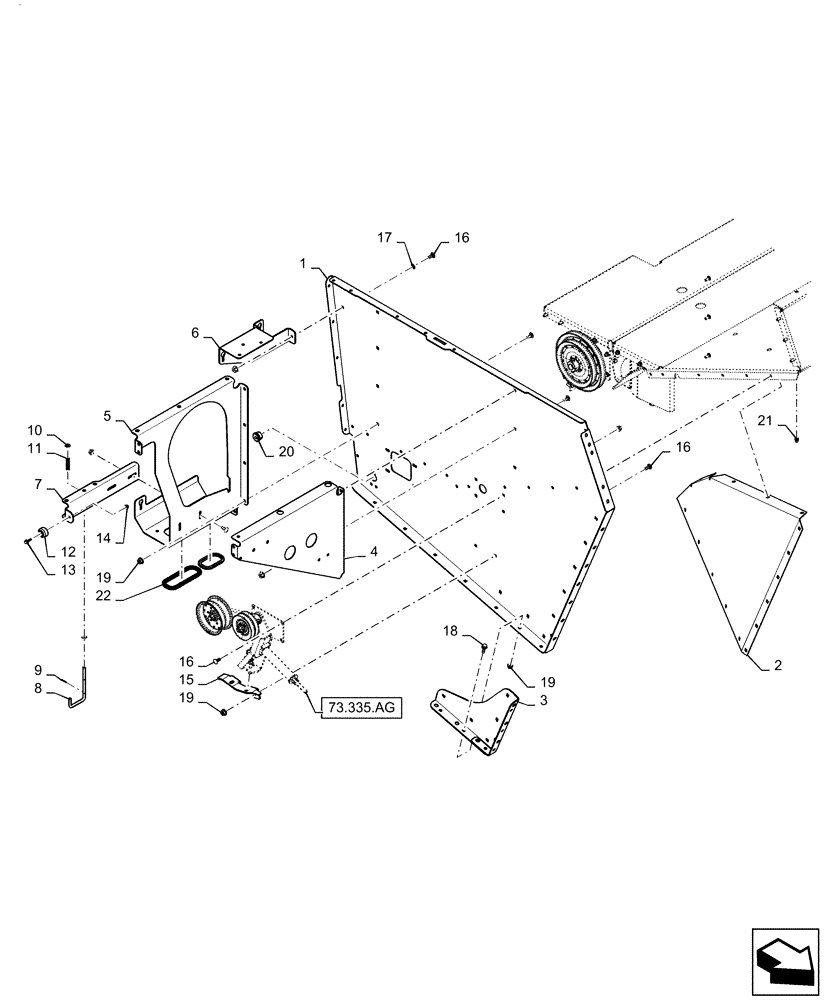 Схема запчастей Case IH 5140 - (73.230.AQ[03]) - REAR HOOD BOX ASSY, RH (73) - RESIDUE HANDLING