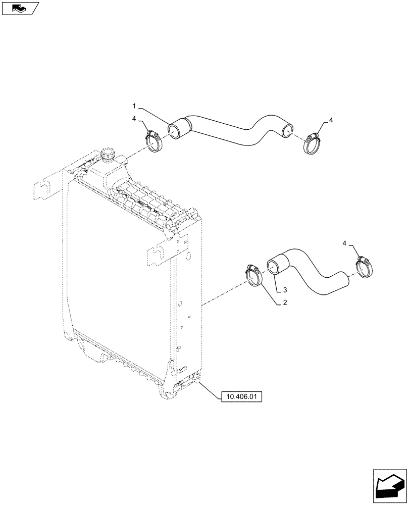 Схема запчастей Case IH PUMA 130 - (10.400.02[01A]) - RADIATOR HOSES - D7157 (10) - ENGINE