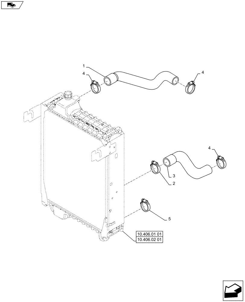 Схема запчастей Case IH PUMA 145 - (10.400.02[01A]) - RADIATOR HOSES - D7157 (10) - ENGINE