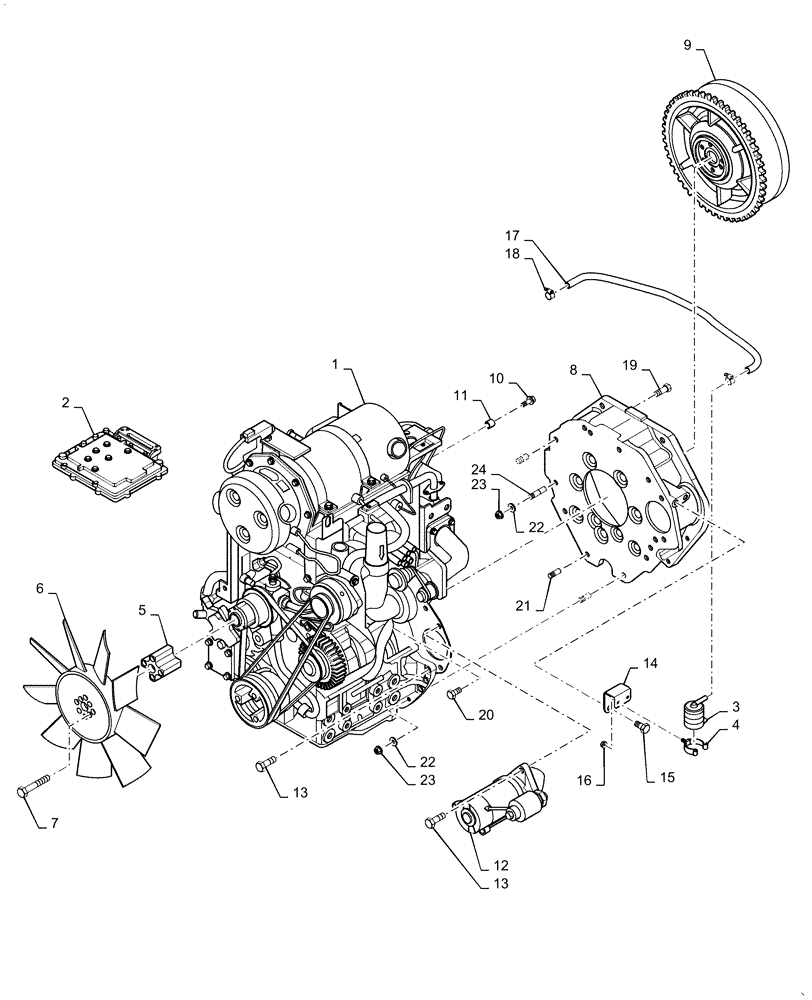 Схема запчастей Case IH FARMALL 35C - (10.001.AD[01]) - ENGINE, FARMALL 30C, 35C (10) - ENGINE