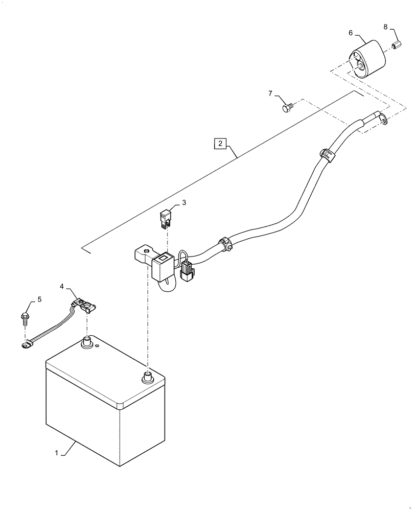 Схема запчастей Case IH FARMALL 50C - (55.302.AG[02]) - BATTERY, FARMALL 40C, 50C (55) - ELECTRICAL SYSTEMS