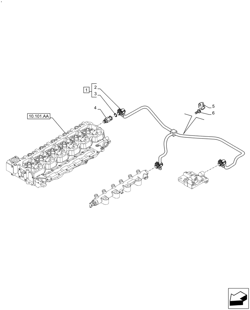 Схема запчастей Case IH F4DFE613J B006 - (10.218.AI[02]) - FUEL LINE, PIPE (10) - ENGINE