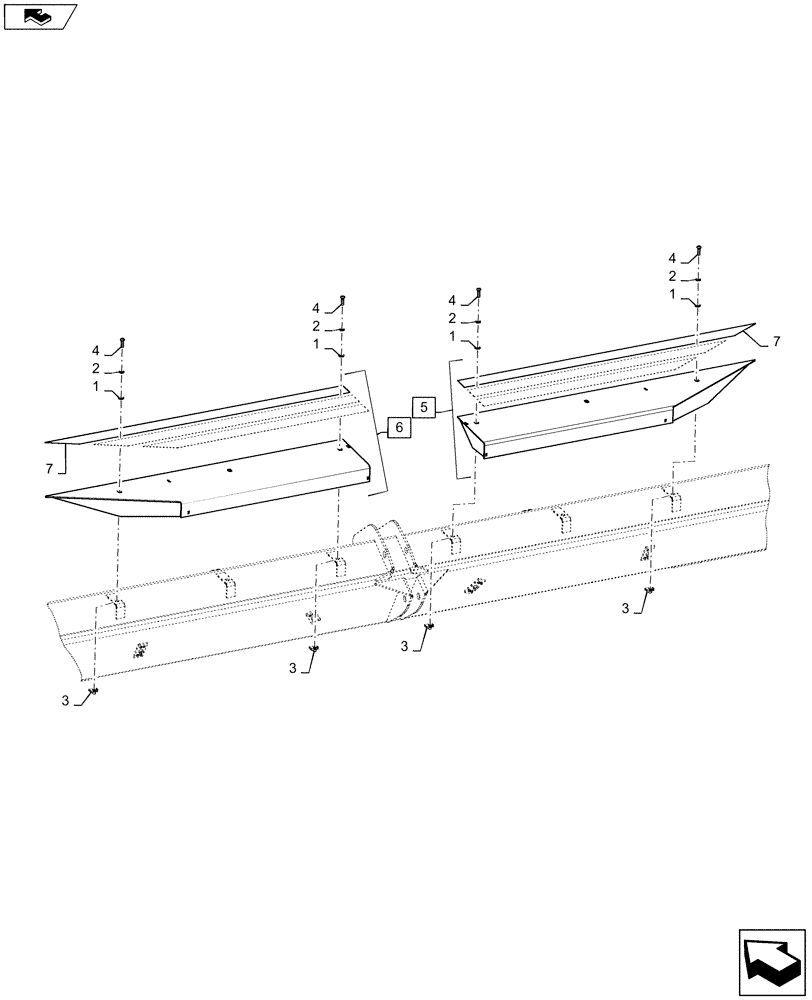 Схема запчастей Case IH DH253 - (90.118.BX) - STEP, SAFETY ASSY (90) - PLATFORM, CAB, BODYWORK AND DECALS